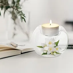 Urban Moon Glass Orb Tealight Candle Holder for Home Decoration, Diwali Decoration, Special Events & Gifts - Pack of 1 Piece, 4.5 Inches (Including 1 Tealight Candle)-picture-13