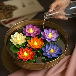 LED Lotus Water Sensor Diya Light, Floating Flower Lamps for Pooja Room and Temple Decor, Smokeless and Reusable-picture-19