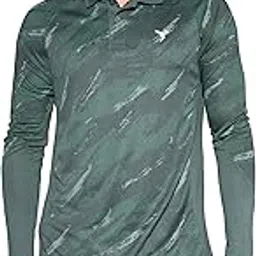 technosport Men's Slim Fit Printed Full Sleeve Polo Neck T-Shirt with Technocool+, SPF50+ & Quick Dry for Gym, Sports and Regular Use-picture-10