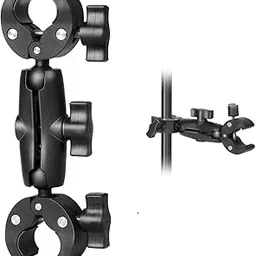 yantralay Double Clamp Mount Bracket with 1/4" Ball Head for GoPro, Insta 360 X2 X3, Action Cameras – Handlebar, Motorcycle, Bicycle, Selfie Stick, Studio Light Stand, Reflector, Umbrella Mount.-picture-24