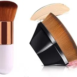 Aadav 1 Round Foundation Makeup Brush, Foundation Brush Makeup Brush Blending Black Brush for Blending Liquid Blush Brush Blender Makeup for Women (Multicolor)-picture-44