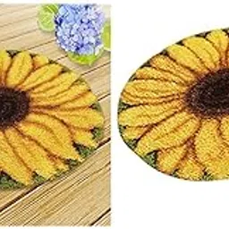 Enakshi® 2 Set Latch Hook Rug Kit DIY Sunflower Carpet Craft Decoration Rug Making|Crafts | Needlecrafts & Yarn | Rug Making | Latch Hooking | Latch Hooking Kits-picture-19