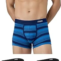xyxx Men's Streax Super Combed Cotton Regular Fit Striped Trunks with No Marks Waistband (Pack of 3)-picture-37
