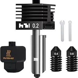 HIKUDIY 0.2mm Hardened Steel Hotend for Bambu Lab H2D, Extruder Print Head with Extra 0.4mm 0.6mm Nozzle Replacement Removable Nozzle Quick Swap Hot End Design for Bambulab H2D 3D Printer-image-4