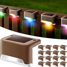 DenicMic plastic 16 Pack Waterproof LED Solar Step Lights for Outdoor Decks, Railing,Stairs, Step, Fence, Yard, and Patio Christmas Decoration Lights(Color Changing)-picture-13