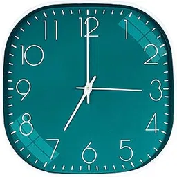 TEKCOOL Plastic Analogue Wall Clock 12" Silent Quartz Decorative Latest Wall Clock Non-Ticking Classic Clock Battery Operated Round Easy to Read for Room/Home/Kitchen/Bedroom/Office/School.Green image 1