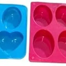 JAIKRIT Pack of 2 Silicone Soap Moulds, Multiple Design Cavity Shape Mould for macking Soap, Cakes, Baking, Chocolates, ice Cube-picture-37