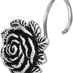 925 Sterling Silver Oxidised Flower Nose pin for Women-picture-36