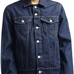 levi's Men's Solid Dark Blue Spread Collar Jacket-picture-13
