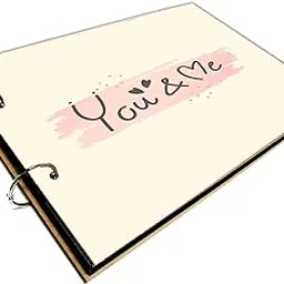 GLADTOGIFT You & Me Couple Journal | A4 Scrapbook Album with 40 White Pages | Travel Memory Book, Photo Album Scrapbook for Couples, Anniversary & Birthday Gift, DIY Journal-picture-35