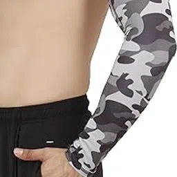 NEVER LOSE Arm Sleeves with UV Protection for Sports & Driving 1 Pair (Grey Camouflage)-picture-39