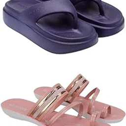 zenwear Extra Soft Classic Casual wear with Flexibility Technology Flip Flop Combo for Women's/Girl's(6112+1944)()-picture-35