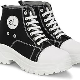 clog london Women's High-Top Casual Ankle Boots | Durable Lace-Up Sneakers with Rugged Sole | Lightweight and Comfortable Canvas Shoes-picture-12