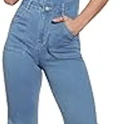 miss chase Women's High Rise Regular Length Stretchable Denim Jumpsuit-picture-10