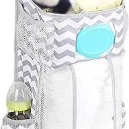 Hanging Diaper Caddy Organizer Baby Hanging Diaper Stacker with Wipes Pocket Baby Essentials Storage Diaper Stacker for Changing Table Crib Playard-picture-28