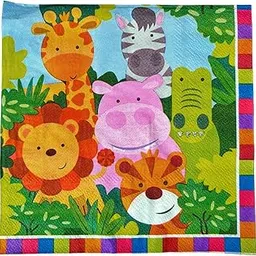 Partymane Jungle Green Tissue Napkins, Pack of 20, Birthday Paper Napkins-picture-55