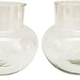 Flora Solutions Omes Beautiful Clear Transparent Bubble Bowl,Rosebowl Glass Round Vase, Decorating, Home Decor For Artificial Flowers Candy Jar/Money Plant/Lucky Bamboo Plant Bowl Set 2-image-56