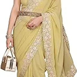 amazon brand - tavasya Women's Georgette Saree-picture-55