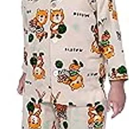 tiny tooth Cotton Night Suit Combo Set for Baby | Printed Top & Pyjama Set | Soft Nightwear Pajamas for Girls | Comfortable Sleepwear Set-picture-54