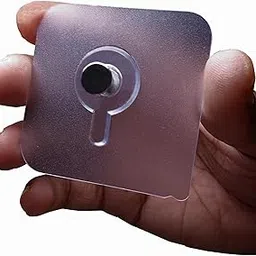 30 Pcs Heavy Duty Self Adhesive Transparent Water Proof Wall Hooks for Hanging Kitchen Utensils, Bathroom Accessories, and Photo Frames, No Drilling Required. (30) image 1