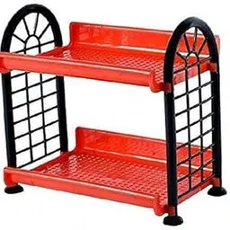 Plastic Duty Free 2-Tier Small Stackable Organizer Shelf Stand | Space-Saving Basket for Home, Office, Pantry, Multipurpose Plastic Organising Rack Any Color Will Be Sent As Per Availability-picture-15