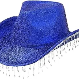 enakshi (label) Cowboy Hat for Women Tassel Cowgirl Hat Fancy Dress Party Props Jazz Cap Royal Blue|Clothing, Shoes & Accessories | Womens Accessories | Hats-picture-39
