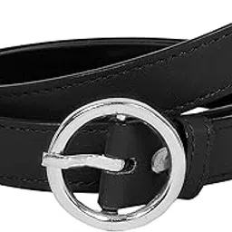 vtflair Women's Girl's Single Sliver Ring Buckle Faux Leather Belt Fit on Upto 36Inch Waist (Free Size)-picture-11