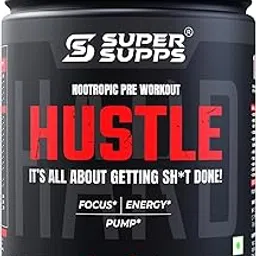 SUPERSUPPS Hustle Preworkout Supplement (Sour Candy Flavour, 300Gm, 30 Servings)|Sharp Focus, Muscle Pump|Caffeine, L-Theanine, L-Citrulline, Arginine Akg, Beta Alanine|Fully Dosed, Lab Test-picture-32