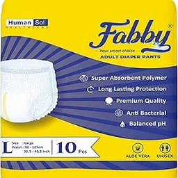 Fabby Super Absorbent Adult Diaper Pants | Size L | Waist (35.5-49.2 Inches) | Upto 10 Hours Absorption | Long Lasting Protection | 10 Count-image-48