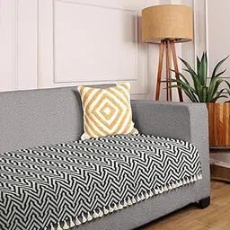 Sun Rise Premium Cotton Sofa Cover for 1, 2 & 3 Seater – Multicolor Handwoven Stripe Design with Tassels | Soft Washable Fabric | Stylish & Durable Sofa Protector (Tiger, 2 Seater)-image-75