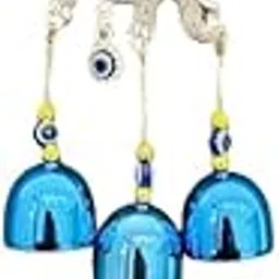 Evil Eye Wind Chime Elephant with 3 Bells Blue for Home & Office Wall Hanging for Home Protection | Car Hanging | Brings Positive Vibes & Removes Negative Energy | Turkish Evil Eye Wind Chime-picture-18