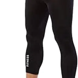 Quada 3/4 Men & Women Unisex Capri Length Compression Tights Fitness & Other Outdoor Inner Wear Multi Sports Cycling, Cricket, Football, Badminton, Gym (Black, 2X-Large (36-38 Inch Waist))-picture-11