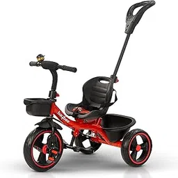 Baybee Terra Pro Baby Tricycle for Kids | Smart Baby Trike Cycle with Adjustable Parental Handle, Front & Back Storage & Foot Rest, Children Bicycle for Kid, Kids Cycle for 2-5 Years Boy Girl (Red)-picture-22