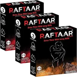 RAFTAAR 2 Packet Strawberry 1 Packet Chocolate 1500+ Dots Extra Time Condoms Total 9 units Condoms for Men-picture-16