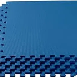 We Sell Mats Blue 48 Sq Ft (12 Tiles + Borders) Foam Interlocking Anti-Fatigue Exercise Gym Floor Square Trade Show Tiles-picture-20