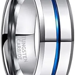 miami Silver Rings for Men Combo Boys Boyfriend gents friends girls mens Platinum ring for men Blue Ring for Boys Stainless Steel finger Rings Stylish Fashion thumb band set M451-picture-48