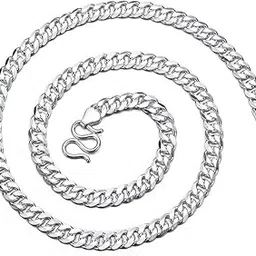 Silver Link Chain Necklace, Polished Stainless Steel, Contemporary Style-image-14