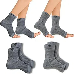 "Ecosync Open Toe Bamboo Cotton Neuropathy Compression Socks - Moisture Wicking, Diabetic Pain Relief, Breathable, Anti-Bacterial, Eco-Friendly, Unisex, Combo Pack Of (Shadow Grey + Speckled Grey)"-picture-50