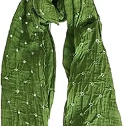 Kkrish Handcrafted Soft Touch Pure Cotton Bandhej (Bandhni) Stole.-image-1