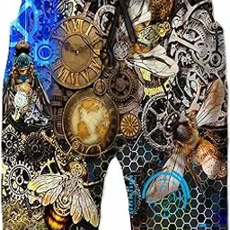 uoer Men's Swim Trunk Retro 80s 90s Board Shorts with Mesh Lining Quick Dry Summer Swim Shorts-picture-51