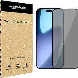 amazon basics Edge to Edge Privacy Tempered Glass for iPhone 17 Air with Easy Self Installation Kit | Black-picture-35