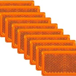 ALL PARTS SOURCE Amber Rectangular Safety Reflector Self Adhesive Suitable for Car Bike Truck Universal Applications (10)-picture-24