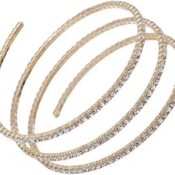 fierre shann 3-Row Wrap Bracelet | Sleek Steel Wire & Full Diamond Sparkle for Effortless Glam-picture-53