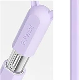 ELETIUO Silicone Case Compatible with Apple Pencil (USB-C),Protective Holder Grip Sleeve with Cap Accessories,Anti-Slip Cover Supports Magnetic Compatible with Apple Pencil 3rd Generation,Ear Purple-picture-12