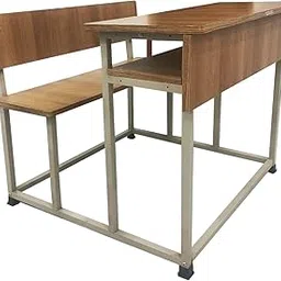 ALKOSIGN Double Student Bench with Back Support and Shelve - Sturdy Cast Iron Frame with Prelam Particle Board Top (for College)-picture-41