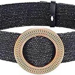 satyam kraft Women Elastic Strechable Belt Fashion Belt for Valentine(Black) (Pack of 1)-picture-32