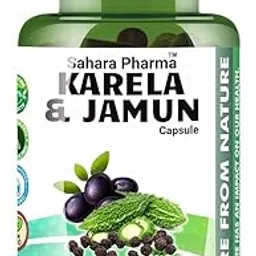 Karela Jamun Capsule | Herbal Diabetics Remedies for Men and Women | Blending of 2 Miracle Herbs - Non GMO, Gluten Free | 750mg - 60 Capsule-picture-34