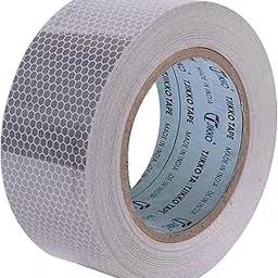 TJIKKO High Intensity Retro Reflective Bright Conspicuity Tape for Vehicles Trucks Bikes Tempo Cars (45 Meter x 2 Inch, White)-picture-15