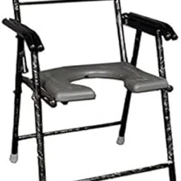 Shayan Folding Commode Chair Comes With Arm Rest And Back Rest-image-26