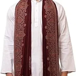 ravaiyaa - attitude is everything Men Jamawar Design Stylish Shawl, Warm and Soft Winter Shawl, Kashmiri Wool Shawl Wraps, Faux Pashmina (80L x 40W Inch)-picture-26